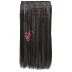 Extensie de par cu 5 Clips On delux dubla dreapta de 60 cm, Brunet cu Gri Mixt 29132H171C